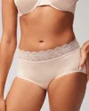 Soma Women's Embraceable Brief Panty With Lace In Light Nude Size Xl |