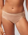 Soma Women's Embraceable High-leg Panty With Lace In Beige Nude Size Xl |