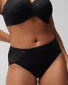 Soma Women's Embraceable High-leg Panty With Lace In Black Size 2xl |
