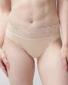 Soma Women's Embraceable High-leg Panty With Lace In Light Nude Size Small |
