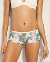Soma Women's Embraceable Boyshort Panty With Lace In Ivory Size Small |  In Winged Wonders Mini Champ