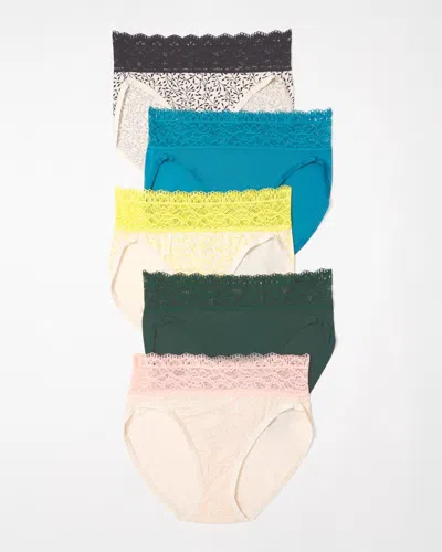 Soma Women's Embraceable Super Soft High-leg Underwear In Fleur Vine Multi-pack Size Medium |