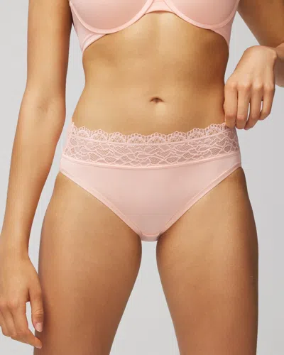 Soma Women's Embraceable Super Soft Lace High-leg Underwear In Apricotta Size Medium |