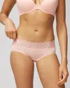 SOMA WOMEN'S EMBRACEABLE SUPER SOFT LACE HIPSTER UNDERWEAR IN APRICOTTA SIZE XL | SOMA