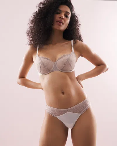 Soma Women's Embroidered Thong In Ivory Size 2xl | 's Sexiest Lingerie
