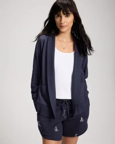 Soma Women's Essential Terry Cardigan In Blue Size Xs |  In Deep Indigo
