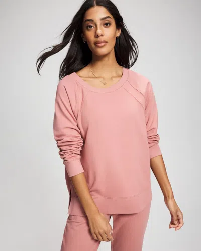 Soma Women's Essential Terry Crewneck Sweatshirt In Pink Size Small |  In Cinder Rose