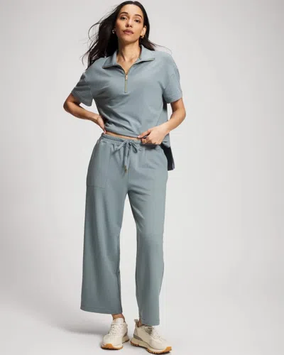 Soma Women's Essential Terry Crop Pants In Blue Size Xs |  In Harmony Blue