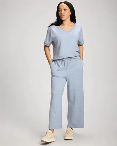 Soma Women's Essential Terry Crop Pants In Blue Size Xs |  In Heather Marina