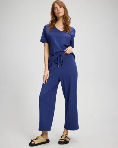 Soma Women's Essential Terry Crop Pants In Blue Size Xs |  In True Blue