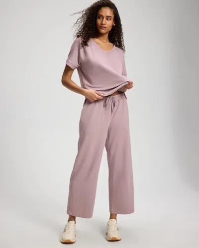 Soma Women's Essential Terry Crop Pants In Purple Size Xs |  In Violet Stone