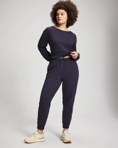 Soma Women's Essential Terry Jogger In Blue Size Xs |  In Deep Indigo