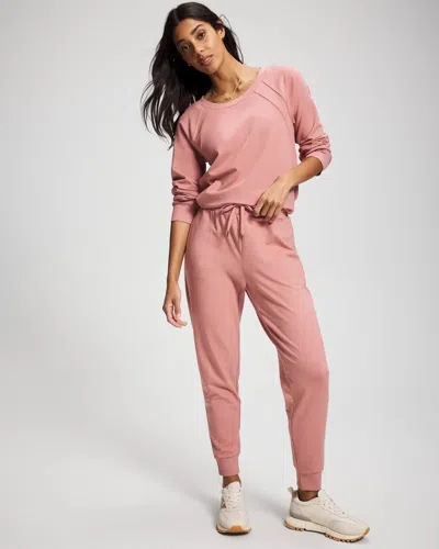Soma Women's Essential Terry Jogger In Pink Size Small |  In Cinder Rose