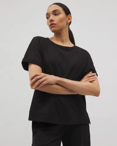 Soma Women's Essential Terry Relaxed Short Sleeve Top In Black Size 2xl |  Gifts For Mom