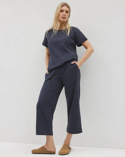 Soma Women's Essential Terry Wide Leg Crop Pants In Blue Size 2xl |  Gifts For Mom In Heather Eclipse