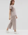Soma Women's Essential Terry Wide Leg Crop Pants In Brown Size Large |  Gifts For Mom In Heather Mink