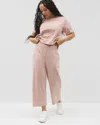 Soma Women's Essential Terry Wide Leg Crop Pants In Neutral Size Xs |  Gifts For Mom In Heather Clay