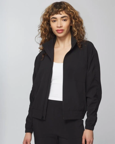Soma Women's Everstretch Relaxed Zip Jacket In Black Size Medium |