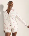 Soma Women's Flannel Super Soft Long Sleeve Pajama Top In Ivory Size Medium |  Pajama Sets In Stitched Stars G Champ