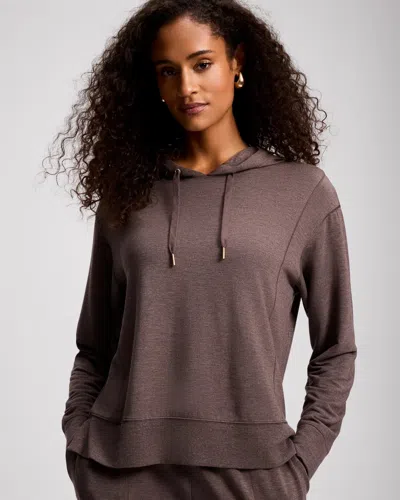 Soma Women's Fleece Relaxed Hoodie In Brown Size Xs |  In Heather Cocoa
