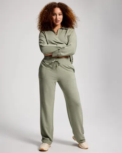 Soma Women's Fleece Straight Leg Sweatpants In Green Size Small |  In Heather Highlands