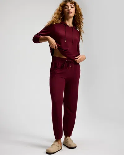 Soma Women's Fleece Tapered Sweatpants In Red Size Small |  In Keep It Currant