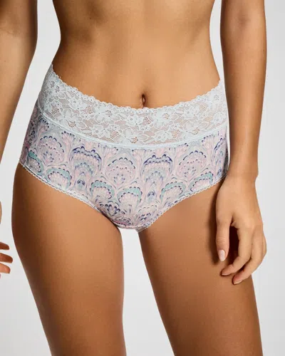 Soma Women's Floral Lace Waist Brief Panty In Ivory Size Medium |  In Mesmerize Marble M Champ