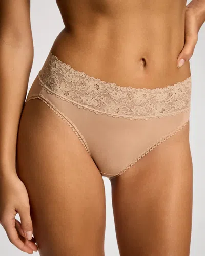 Soma Women's Floral Lace Waist High-leg Panty In Beige Nude Size Xs |