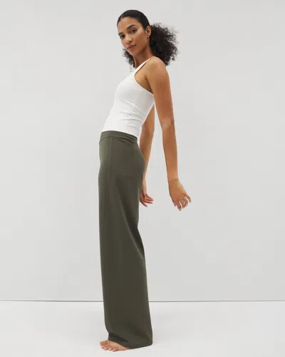 Soma Women's High-waist Wide-leg Pants In Green Size Large |  In Dark Gray Olive
