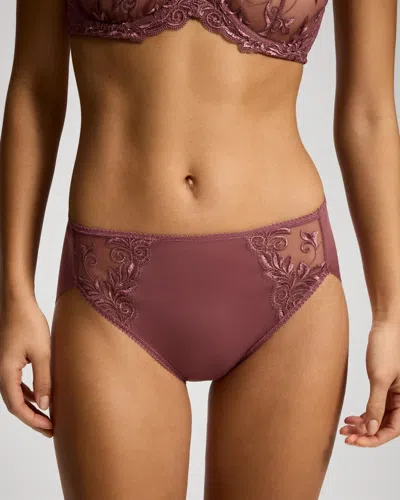 Soma Women's High-leg Brief No-show Panty With Lace In Pink Size Small |  Vanishing Edge Panties In Cocoa Rouge