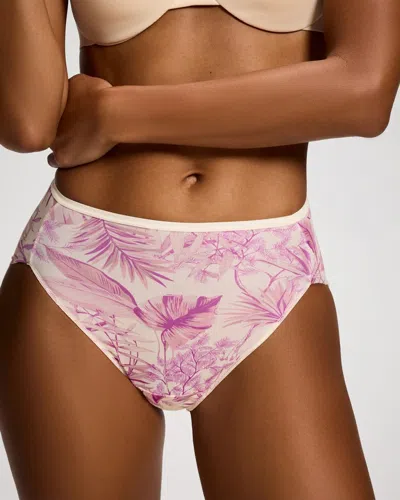 Soma Women's High-leg No-show Panty In Ivory Size Xs |  Vanishing Edge Panties In Tropical Radiance M White