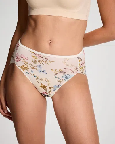 Soma Women's High-leg No-show Panty In Ivory Size Xs |  Vanishing Edge Panties In Windswept Floral M Champ