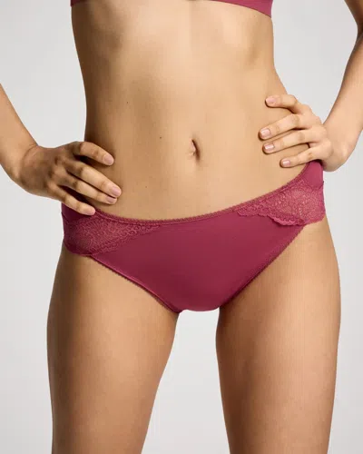 Soma Women's High-leg Panty With Crochet Lace In Pink Size Xs |  In Rose Flair