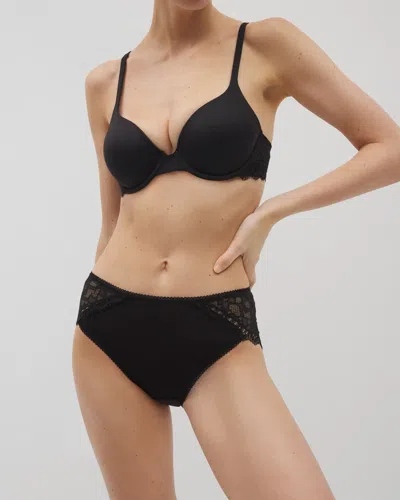 Soma Women's High-leg Panty With Lace In Black Size Small |