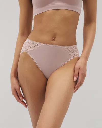Soma Women's High-leg Panty With Lace In Pink Nude Size Small |  In Light Pink Nude