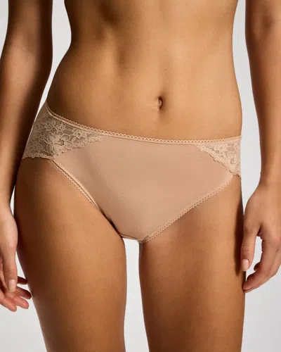 Soma Women's High-leg Panty With Perfect Lace In Beige Nude Size Small |