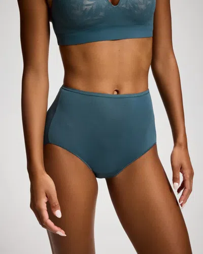 Soma Women's High-waist Brief No-show Panty In Blue Size Small |  Vanishing Edge Panties In Lunar Stone