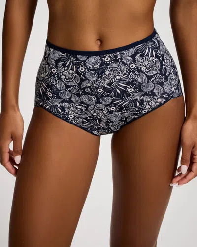 Soma Women's High-waist Brief No-show Panty In Navy Blue Size Small |  Vanishing Edge Panties In Morning Meadow M Navy