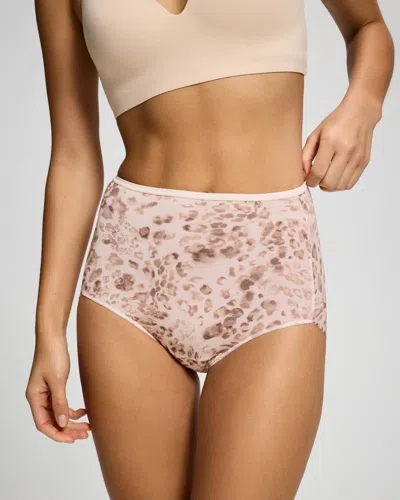 Soma Women's High-waist Brief No-show Panty In Porcelain Ivory Size Small |  Vanishing Edge Panties In Wild Oasis Porcelain