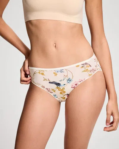 Soma Women's Hipster No-show Panty In Ivory Size Xs |  Vanishing Edge Panties In Windswept Floral M Champ