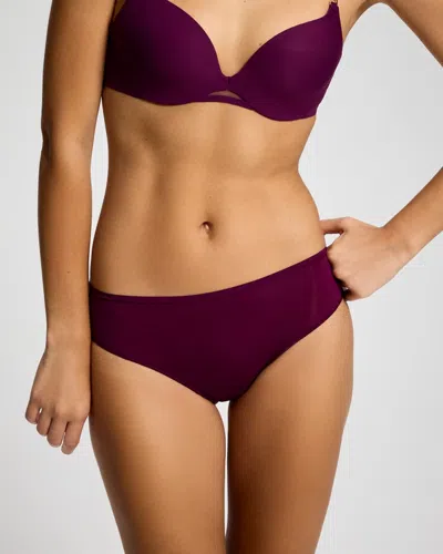 Soma Women's Hipster No-show Panty In Purple Size Xs |  Vanishing Edge Panties In Wicked Plum