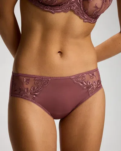 Soma Women's Hipster No-show Panty With Lace In Pink Size Small |  Vanishing Edge Panties In Cocoa Rouge