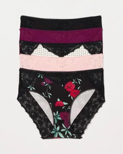 Soma Women's Hipster With Perfect Lace Panty Size Xs |  In Trailing Vines Multi Pack