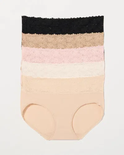 Soma Women's Hipster With Perfect Lace Waist Panty In Neutral Size Xs |  In Basic Multi Pack
