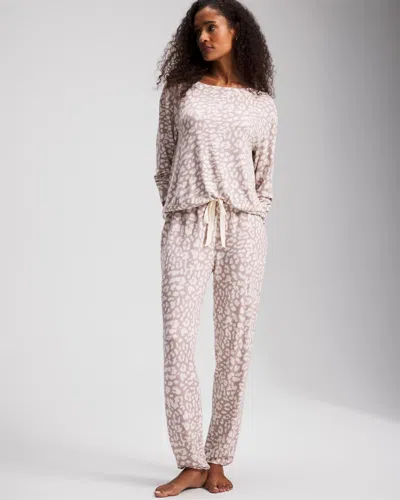 Soma Women's Jogger  Pants In Leopard Print Size Small |   Sets In Divine Leopard Mid Taupe