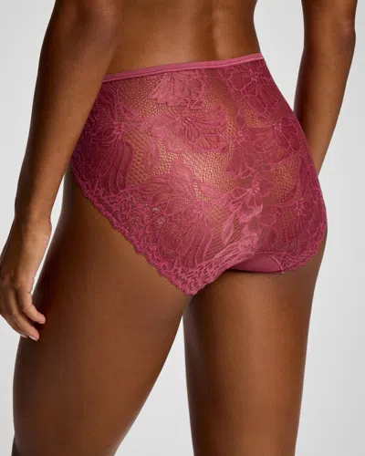 Soma Women's Lace Back High-leg No-show Panty In Pink Size Xs |  Vanishing Edge Panties In Rose Flair