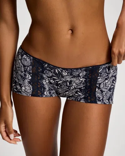 Soma Women's Lace Boyshort Panty In Navy Blue Size Xs |  In Morning Meadow M Navy