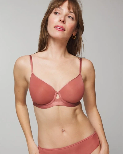 Soma Women's Lightly Lined Perfect Coverage Bra In Pink Size 32d |  In Clay Rose
