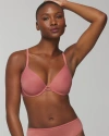SOMA WOMEN'S LIGHTLY LINED PLUNGE BRA IN PINK SIZE 34D | SOMA