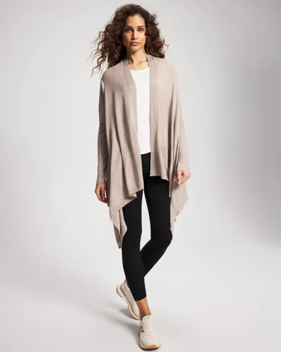 Soma Women's Lightweight Knit Sweater Wrap In Brown Size Small/medium |  In Heather Mink
